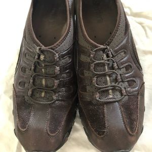 Sketches brown slip on sneakers